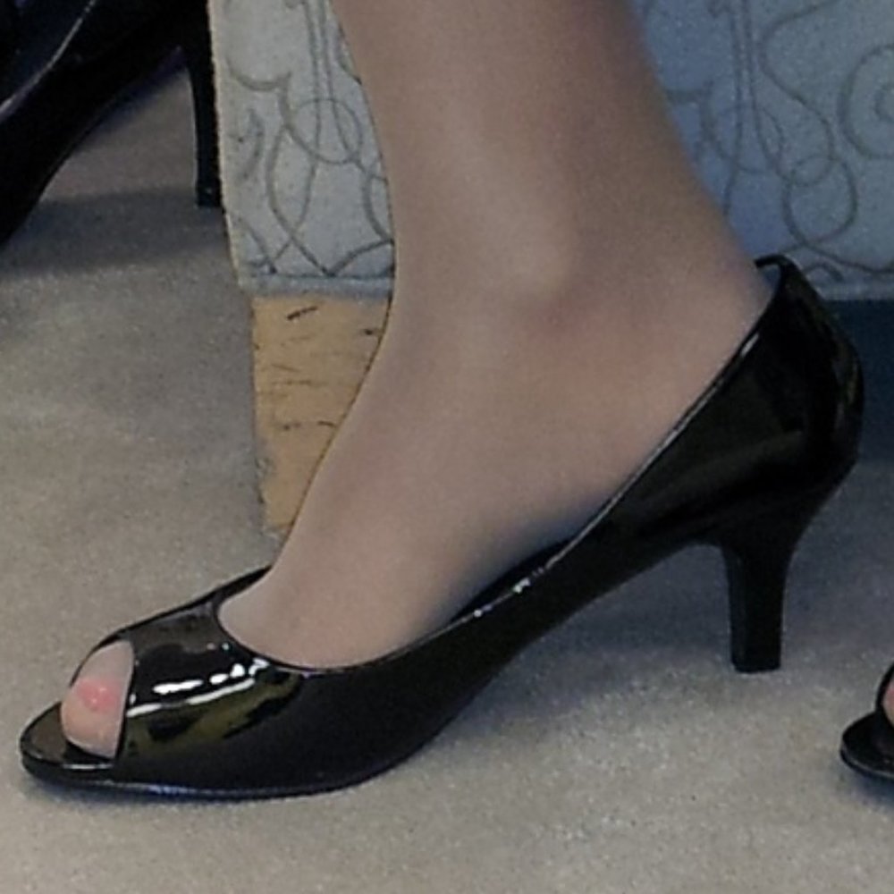 NEW! Black Patent Open Toe Heels - 2.5" Heel - NEW IN BOX